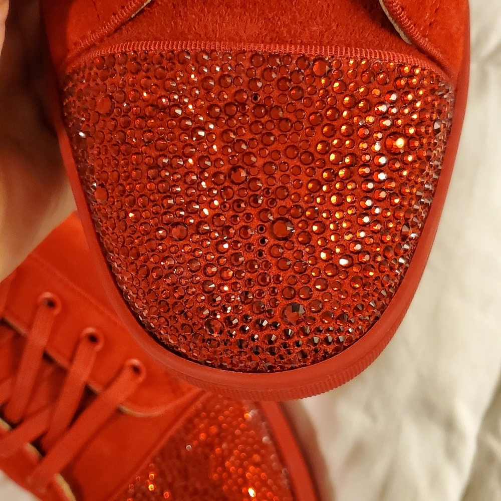 Christian Louboutin embellished tie suede sneakers - Picture 7 of 10